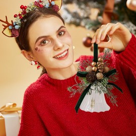 Bell Ornaments for Christmas Tree | Christmas Door Ornament - 9.5 Inch Christmas Decorative Bell Pendant for Christmas Tree Decor, Indoor Outdoor Hangable Ornament