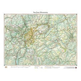 Benchmark Maps San Juan Mountains, Colorado Wall Map (26" x 35" - Polypropylene)