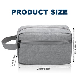 Aucuu Men's Toiletry Bag, Large Toiletry Bag for Men, Cosmetic Bag, Wash Bag with Double Zip Opening, Travel Toiletry Bag for Toiletries Accessories, #4 Grey-c, Modern