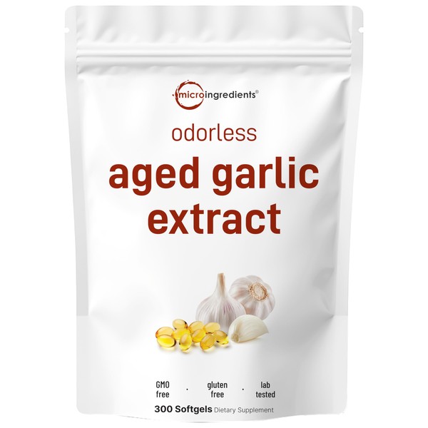 Micro Ingredients Odorless Garlic 7500mg Per Servings, 300 Softgels |