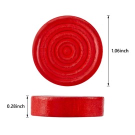 24 Pieces Wooden Checkers Pieces 1.06 Inch Checkers Board Game Pieces Stackable Ridge in Drawstring Storage Pouch, Red and Black