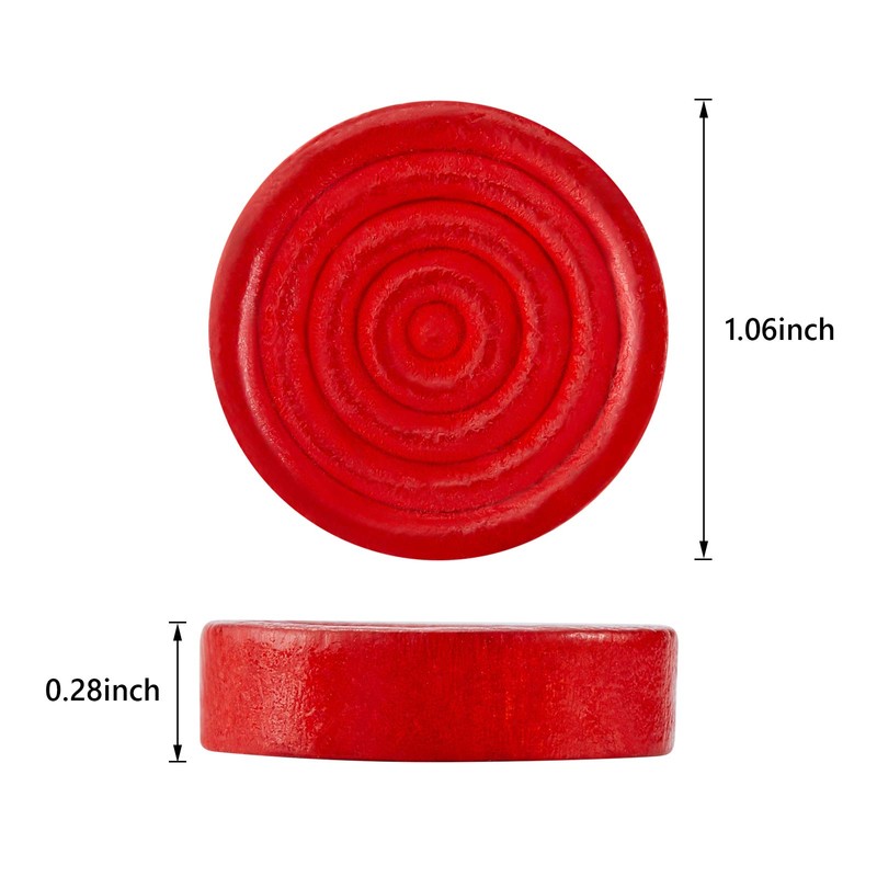 24 Pieces Wooden Checkers Pieces 1.06 Inch Checkers Board Game