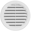 VM 100 Plastic Air Vent Grille Cover Round with Connection for Flange/Pipe and Fly Screen, 123 mm