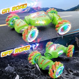 Nicella RC Gesture Control Stunt Car for Kids 5-7 6-12 8 9 10 11 Years Old Boys and Girls with Light & Music, 4WD, 360° Rotating, 2.4Ghz Remote Control Car Toys and Controlled by Hand