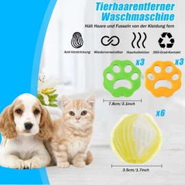 Pack of 12 Pet Hair Remover Washing Machine, Reusable Pet Hair Remover, Dog Hair Removal, Cat Hair Remover, Lint Balls Washing Machine for Dog Hair and Cat Hair Remover Washing Machine