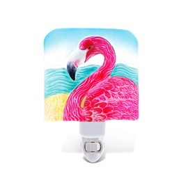 CoTa Global Flamingo Plug in Glass Night Light Energy Efficient Nightlight Wall Decorative Manual On & Off Switch Incandescent Portable Lights for Stairways Bedroom Kitchen Hallways Bathroom