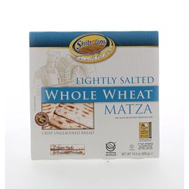 Shibolim Lightly Salted Whole Wheat Matzo, 10.5oz (2 Pack) High Fiber Crackers | 2 Individually Wrapped Stacks Per Box - Stays Fresh Longer | Super Crisp | Whole Grain Matzo Crackers