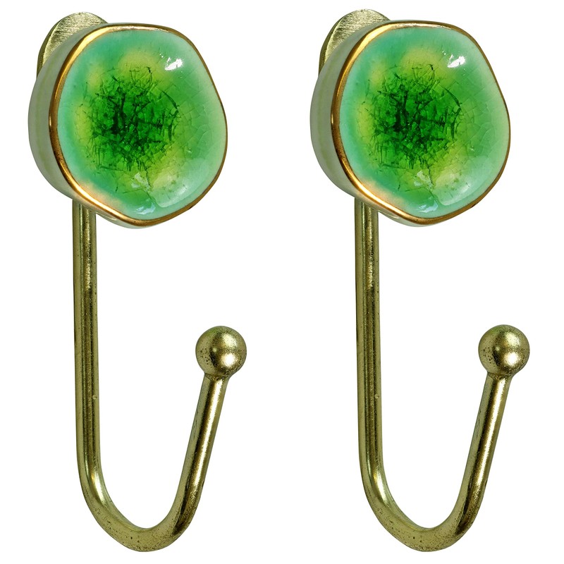 G Decor Rhodes Ceramic Rustic Wall Hooks for Living Room,