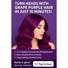 NLTRO 3-in-1 Bubble Hair Dye – Grape Purple | 500ml | Quick & Easy DIY Color