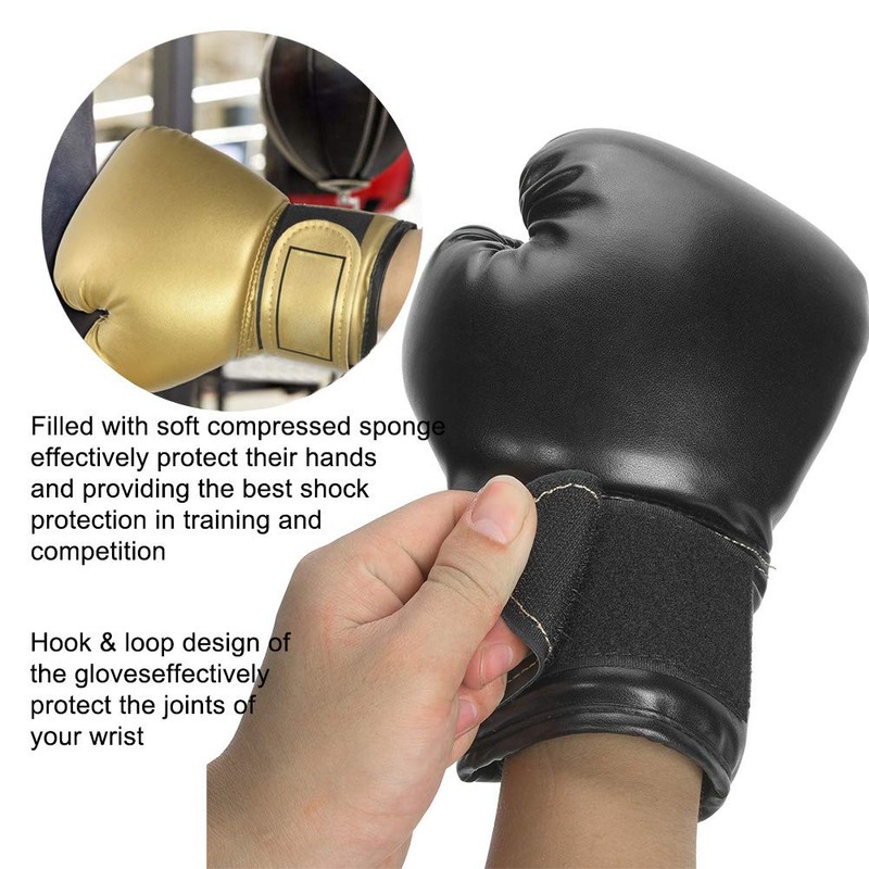 Boxing Gloves PU Leather Boxing Gloves Kickboxing Martial Arts Karate