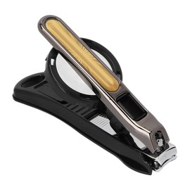 Cortaúñas con Lupa, Cortaúñas Grande, Juego de Lupa, Cortaúñas, Cortador de Uñas Portátil de Alta Resistencia con Lupa Extraíble para Personas Mayores(negro)