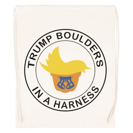 Vendax Trump Boulders In A Harness - Trump Beige Turnbeutel mit Kordelzug Drawstring Gym Bag Backpack