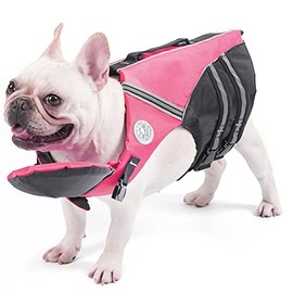 French Bulldog Life Jacket, Pet Life Vest, Dog Lifesaver Preserver with Handle & Reflective, for Swim, Pool, Beach, Boating