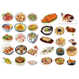 Seasonstorm Chinese Dinner Food Menu Aesthetic Diary Travel Journal Paper Stickers Scrapbooking Stationery School Office Art Supplies (PK521)