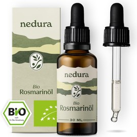 nedura Organic Rosemary Oil [100% Natural] - Rosemary Oil for Hair - Rosemary Oil in Organic Quality from Europe - Rosemary Hair Oil - 30 ml