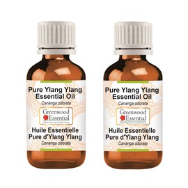 Greenwood Essential Pure Ylang Ylang Essential Oil (Cananga odorata) Steam Distilled (Pack of Two) 100ml X 2 (6.76 oz)