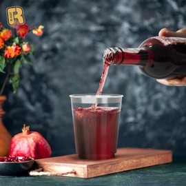 R-kay Silver Plastic Cups For Party - 50 Pack - 8Oz Clear Silver Cups - Hard Disposable Cups - Heavy Duty Silver Party Cups - Plastic Wine Glasses For Parties Disposable - Plastic Cocktail Glasses