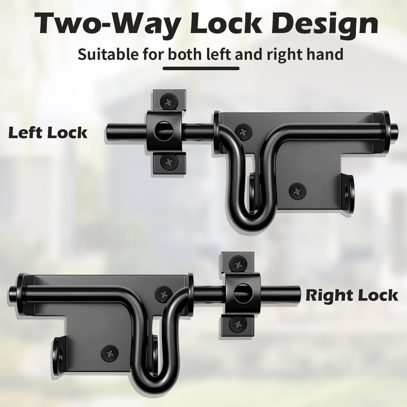 QonicFly Heavy Duty Slide Bolt Gate Latch for Wooden Fence