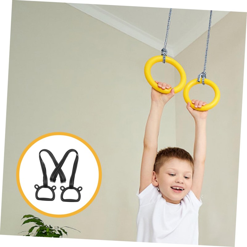 Kisangel Adjustable Children's Gymnastic Rings Home Workout Equipment Gymnastics Equipment