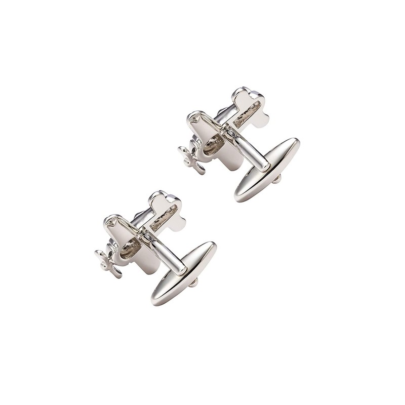 A N KINGPiiN Propeller Plane Cufflinks (Silver)
