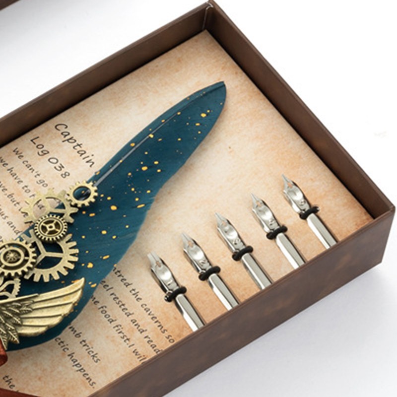 Quill Pen Sealing Wax Stamp Set Retro European Style Stainless