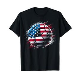 American Flag on Soccer Ball T-Shirt
