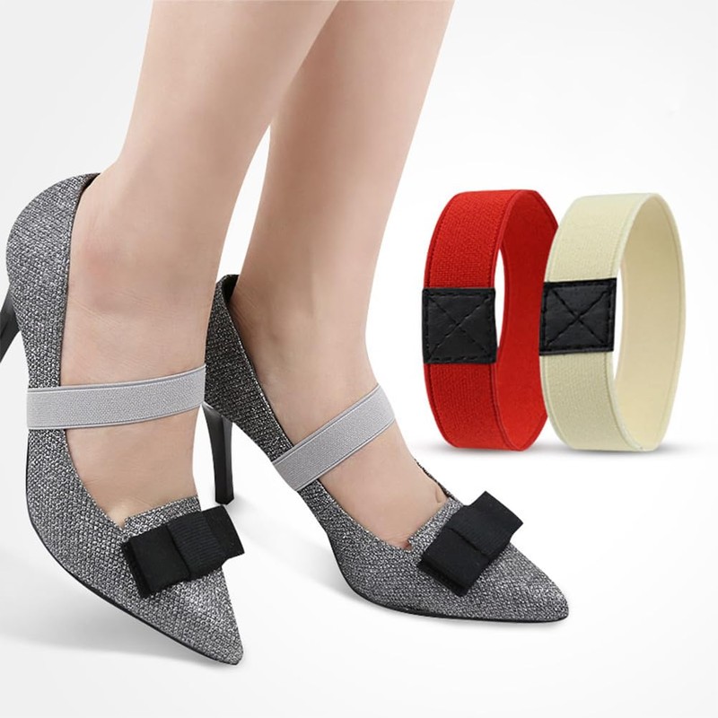 PACKOVE 5 Pairs Shoe Straps Elastic Shoelaces High Heel Removable
