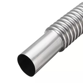 120 cm Exhaust Pipe, Additional Heating, Car Stainless Steel Exhaust Pipe, Exhaust Hose for Power Generator, for Engine Exhaust (Silver)