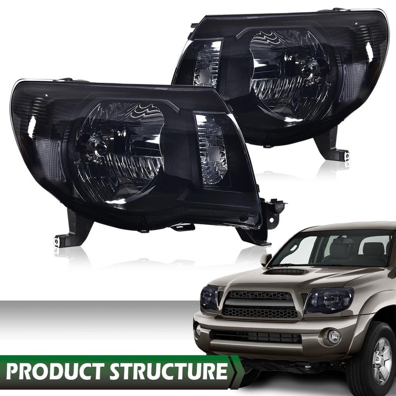 LQI Headlights Assembly Compatible with Toyota Tacoma 2005-2011 Bumper Headlamp