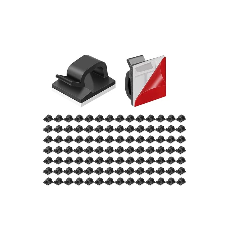 100 Piezas Organizador de Cables ，Clips Organizador de Cables Autoadhesivo，Grapas