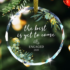 CHAMCRAN Engagement Gifts for Couples 2026, Engagement Gift Ideas for Newly Engaged, Her, Bride, Him, Fiance Gifts for Women, Just Engaged Glass Ornament