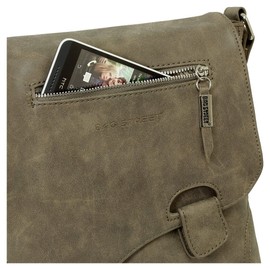 Ledershop24 Gift Set – Handbag Shoulder Bag Shoulder Bag Suede Imitation Used Look with Lock Closure Various Colours Colours Brown