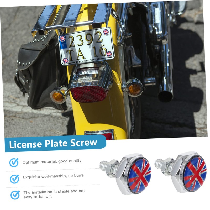 SUPVOX 4pcs License Plate Screws Fasteners for Cars Motorcycles Stylish