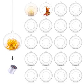Romadedi 20 portavelas de té rellenables de acrílico para colgar, 8,9 cm, adornos rellenables, para fiestas, bodas, centros de mesa, Navidad, decoración del hogar, bricolaje