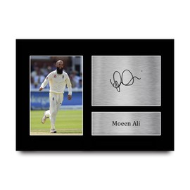 HWC Trading A4 Moeen Ali England Cricket Team Gifts Printed Signed Autograph Picture for Cricketer Memorabilia Fans