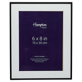 Hampton Frames MADRID Narrow Profile Photo Frame with Bevel Mount Matt Black 6x8 (15x20cm) M138B68