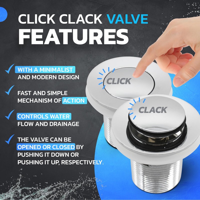 DOJA Barcelona Click Clack Drain Fitting, Pack of 1, 1