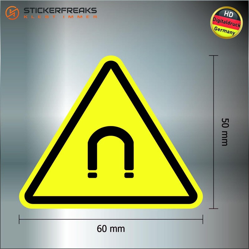 Pack of 8 Warning Stickers 6 x 5 cm Magnet