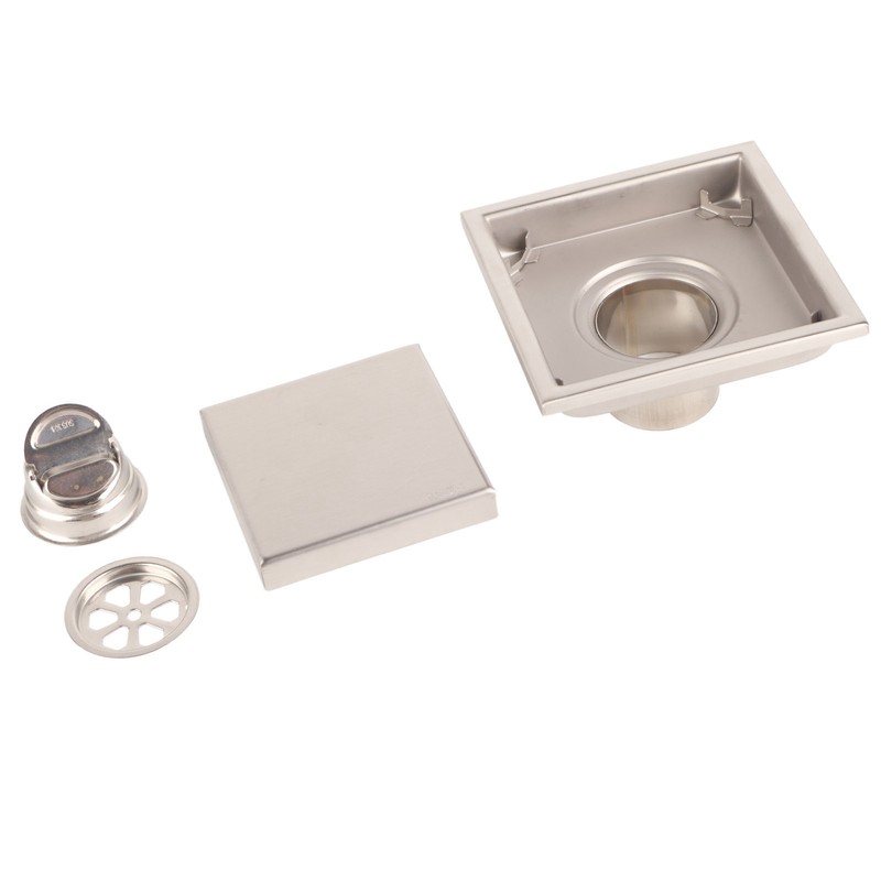 Home Stainless Steel Square Shape Antiodor Bathroom Floor Drain Waste
