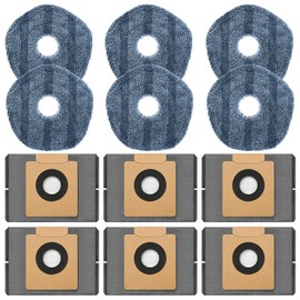 12 Pack Dust Bags Mop Pads Combination Set Compatible with X10 Pro Omni Accessories Robot Vacuum Cleaner, Robot Vacuum Replacement Accessories with 6×Mop Pads, 6×Dust Bags