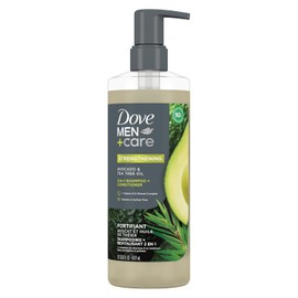 Dove Men+Care 2-in-1 Shampoo + Conditioner Avocado & Tea Tree Oil for Strengthening Hair, with Vitamin E & Mineral Complex, 17.5 oz