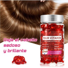 Hair Treatment Seru, Oil para el Cuidado del Cabello,Mejorar el Cabello Seco y Encrespado, que contiene extractos de plantas, Vitaminas A C E Pro Vitamina B5 - B (Rojo, Jazmín)