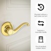 Design House Scroll Dummy Door Lever, Polished Brass, 6.375 in