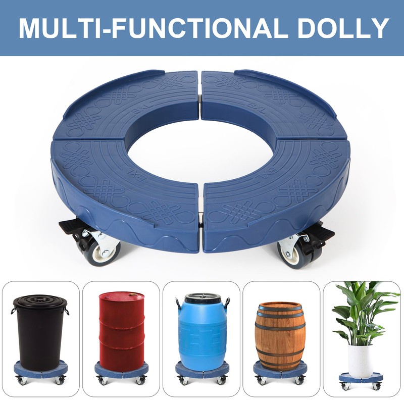 W B D WEIBIDA Round Dolly with Wheels, Heavy Duty