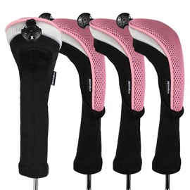 Andux Long Neck Golf Hybrid Club Head Covers Interchangeable Number Tags with Set of 4 Ctmt – 02 , pink