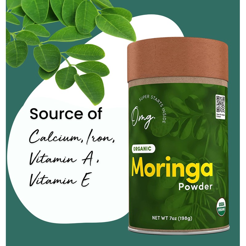 OMG! Superfoods Pure and Organic Moringa Powder - USDA Certified