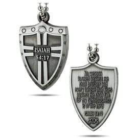 Antique Finish Battle Shield - Isaiah 54:17