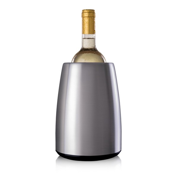 Vacu Vin Active Cooler Wine Elegant - Reusable Wine Bottle Cooler - Stainless Steel - Wine Cooler For Standard Size Bottles - Insulated Wine Bottle Chiller to Keep Wine Cold