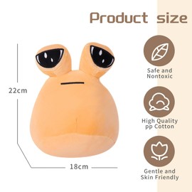 Pou Plush, Alien Pou Plush Toy, 22 cm My Pet Alien Pou Plüshies Children for Gift, Pou Cuddly Toy Plush Doll Emotion Alien Stuffed Plush, Cartoon Anime Stuffed Toy for Home Decoration (A)