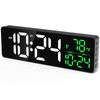 Large LED Digital Wall Clock with Date, Temperature, Auto-Brightness, Auto-DST